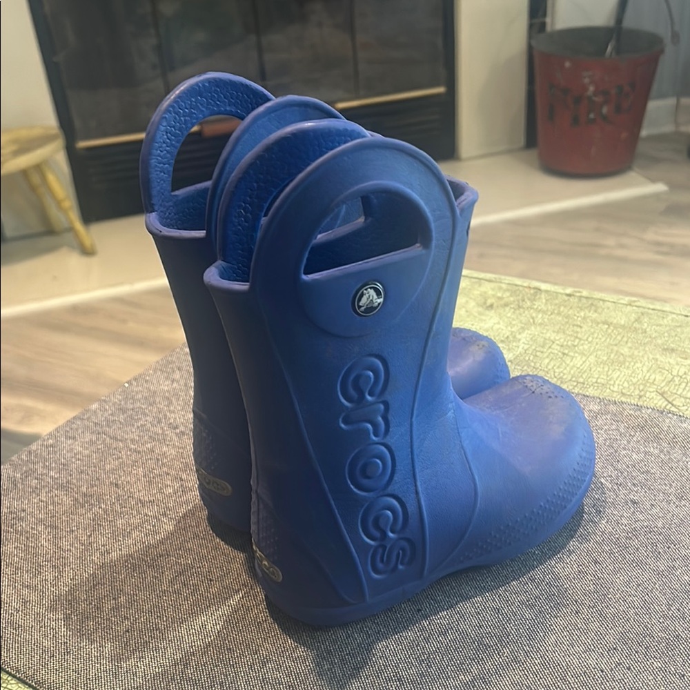 CROCS Kids Blue Waterproof Pull-On Rain Boots